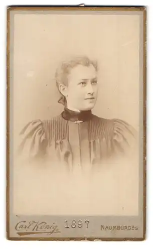 Fotografie Carl König, Naumburg a. S., Post- u. Fischstr., Portrait junge hübsche Dame in edler Bluse