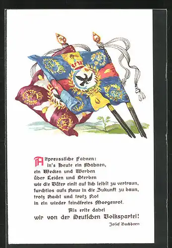 AK Altpreussische Fahnen!, Inf. Reg. No. 27 v. Tochammer, Inf. Reg. No. 19 Prinz v. Oranien