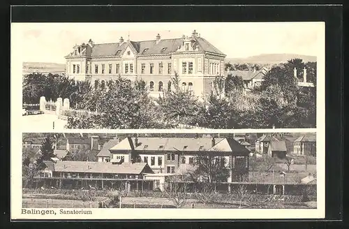 AK Balingen, Bahnhof, Ansicht vom Sanatorium