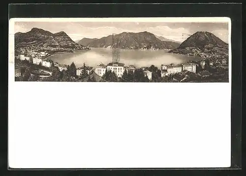 AK Lugano, Panorama mit Bergen