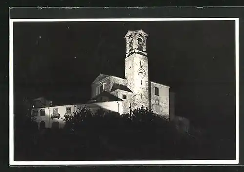 AK Castagnola, Kirche bei Nacht