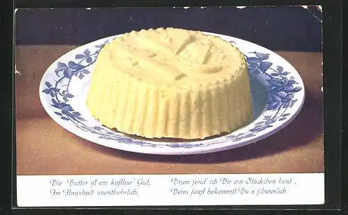 AK Stück Butter auf einem Teller