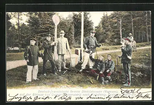 AK Soldaten an der deutsch-französichen Grenze Diedolshausen