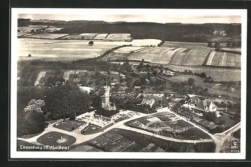 AK Lütjenburg /Ostholstein, Fliegeraufnahme Gasthof Bismarckturm