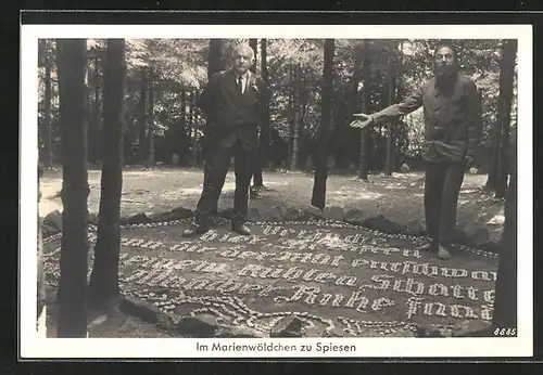 AK Spiesen, Im Marienwäldchen, Steinbild