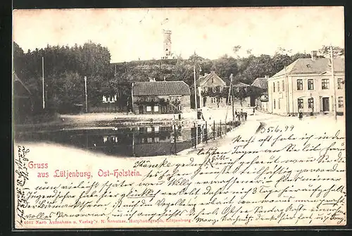 AK Lütjenburg i. Holstein, Blick auf Gebäude am Wasser