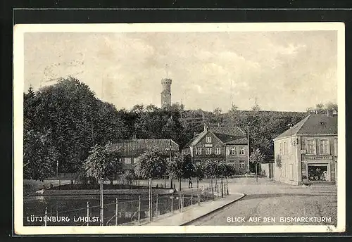 AK Lütjenburg i. Holst., Blick auf den Bismarckturm