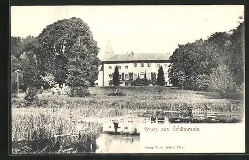 AK Schönweide, Schloss mit Teich