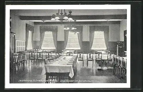 AK Jesteburg / Lüneburger Heide, Speisesaal im Sanatorium