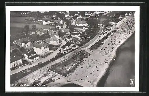 AK Dahme in Holstein, Ostseestrand aus der Vogelschau, Fliegeraufnahme