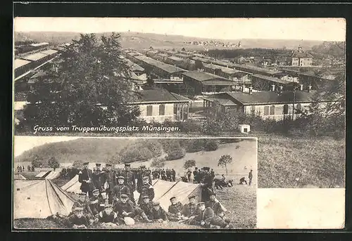AK Münsingen, Truppenübungsplatz mit Soldaten