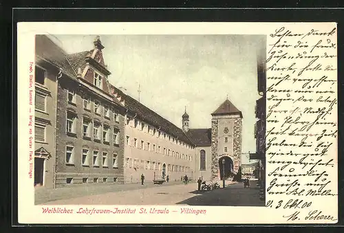 AK Villingen, Weibliches Lehrfrauen-Institut St. Ursula, Strassenpartie