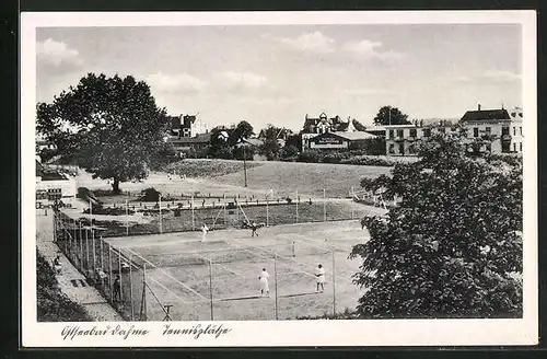 AK Dahme /Ostsee, Blick auf Tennisplätze