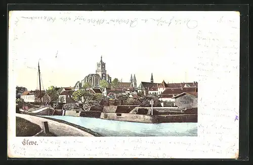 AK Kleve, Uferpartie und Boot