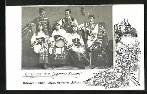 AK Urbany`s Oesterr.-Ungar. Orchester Rakoczi mit Instrumenten, Trachtenkapelle