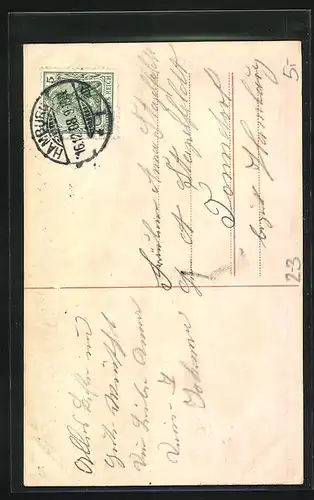 AK Kinder mit Brief am Postamt