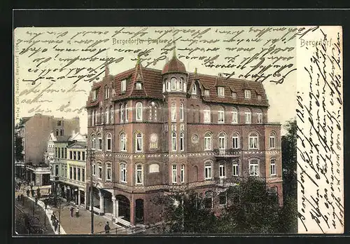 AK Bergedorf, Strasseneck mit Haus der Bergedorfer Bank