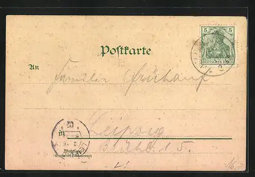 Lithographie Helgoland, Dampfschiff Cobra, Totalansicht