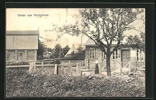 AK Havighorst, Ortspartie mit Garten