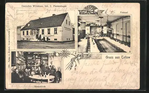 AK Teltow, Deutsches Gasthaus von E. Pieckenhagen, Stammtisch