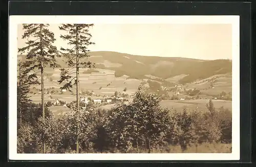 AK Deschney / Adlergebirge, Fernsicht von Wiederdris