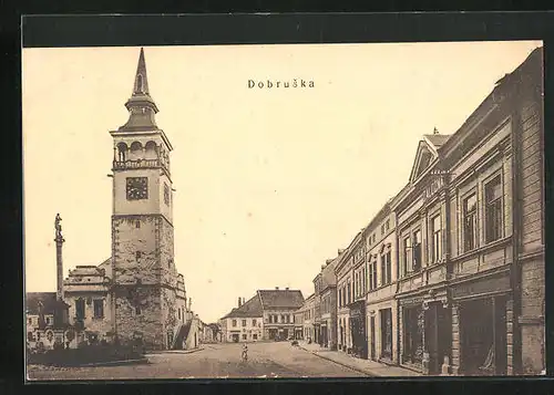 AK Dobruska, Partie an der Kirche