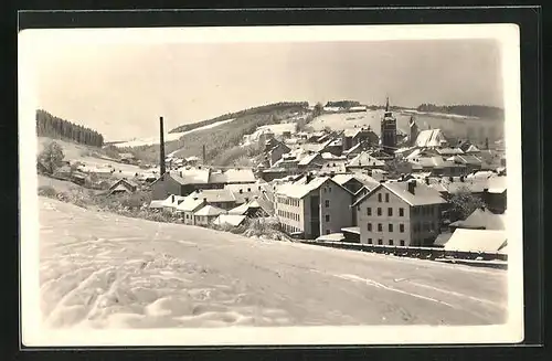 AK Vimperk / Sumava, Ortsansicht im Winter