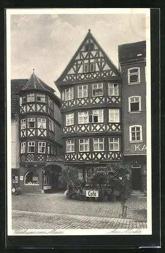 AK Wertheim a. M., Fachwerkhäuser am Markt