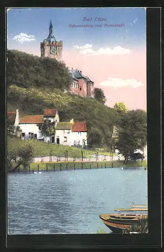 AK Bad Cleve, Schwanenburg vom Kermisdahl aus gesehen