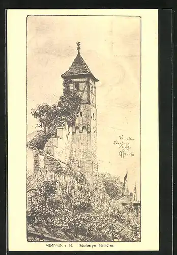 AK Wimpfen a. N., Nürnberger Türmchen
