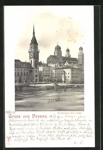 AK Passau, Rathaus und Dom