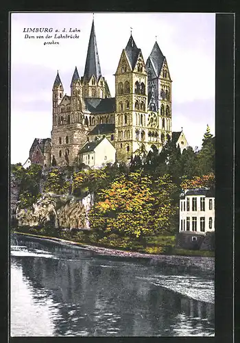 AK Limburg a. d. Lahn, Dom von der Lahnbrücke aus gesehen