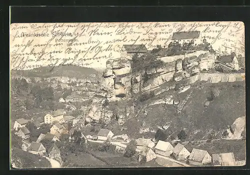 AK Pottenstein, Ortsansicht aus der Vogelschau