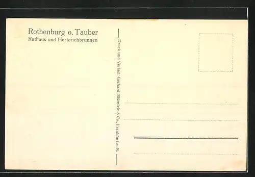 AK Rothenburg o. Tauber, Rathaus und Herterichbrunnen