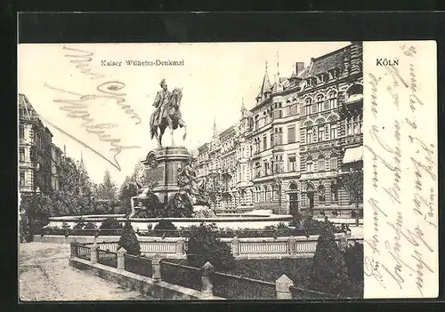 AK Köln-Neustadt, Kaiser Wilhelm-Denkmal
