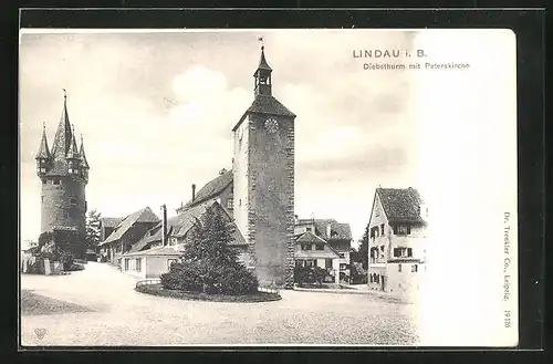 AK Lindau i. B., Diebsthurm mit Peterskirche