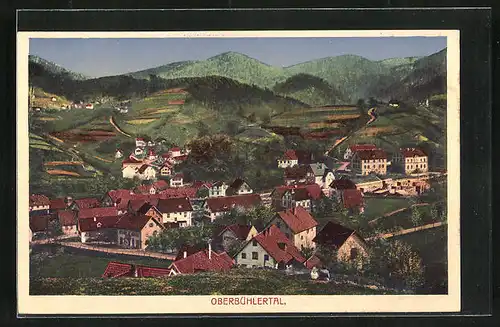 AK Oberbühlertal, Ortsansicht aus der Vogelschau