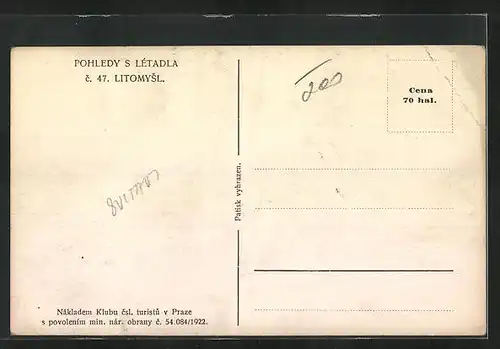 AK Leitomischl / Litomysl, Pohled s Létadla