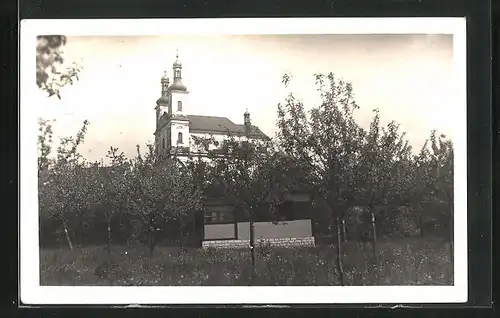 AK Luze, Kirche vom Park gesehen