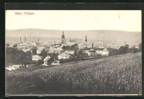 AK Mähr. Trübau, Totale von der Bergwiese gesehen