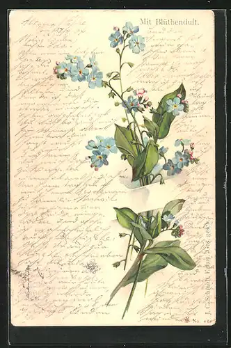 Duft-AK blau blühende Blumen mit Blattgrün, mit Blütenduft