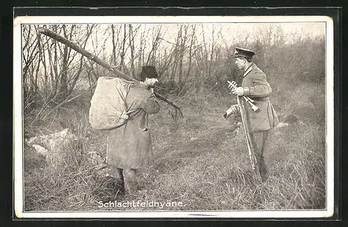 AK Schlachtfeldhyäne, Bettler und Jäger im Wald