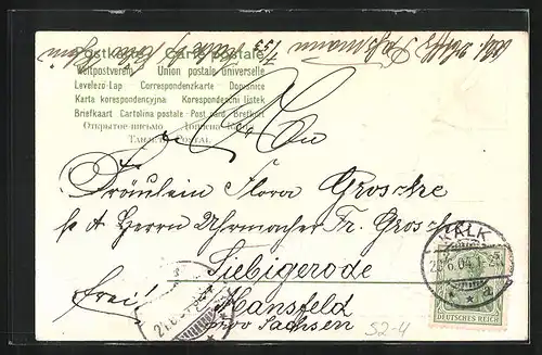 Präge-AK Glaube, Liebe, Hoffnung, zwei Engel mit Blumengebilde Kreuz, Anker & Herz an goldfarbenem Band