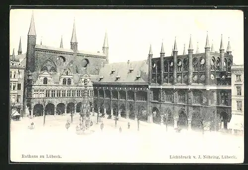 AK Lübeck, am Rathaus