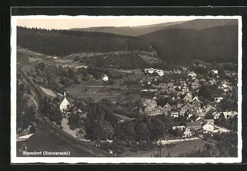 AK Sitzendorf / Schwarzatal, Panoramablick aus der Vogelschau