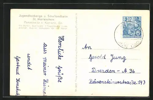 AK Panschwitz i. Sa., Kloster St. Marienstern, orig. Fliegeraufnahme
