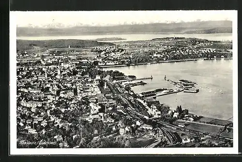 AK Konstanz / Bodensee, Panoramablick aus der Luft