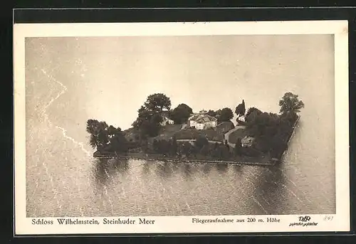 AK Wilhelmstein / Steinhuder Meer, Inselpanorama mit Schloss, Fliegeraufnahme