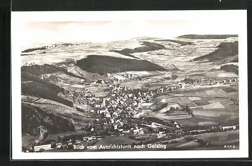 AK Geising, Panoramablick vom Aussichtsturm