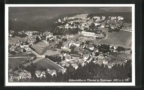 AK Oberhof / Thüringen, Totale aus dem Flugzeug gesehen
